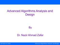 Dr Nazir A. Zafar Advanced Algorithms Analysis and Design