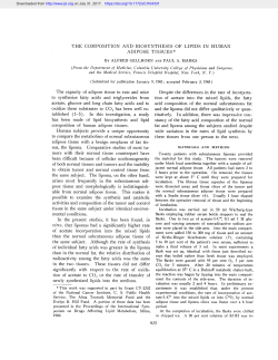 THE COMPOSITION AND BIOSYNTHESIS OF LIPIDS IN HUMAN to