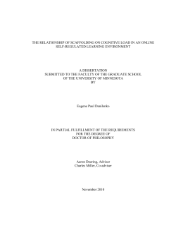 the relationship of scaffolding on cognitive load in an online self