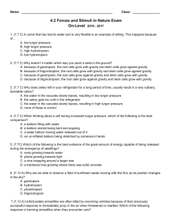 A. a response to internal stimuli