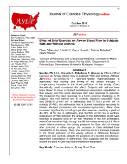 JEPonline Effect of Brief Exercise on Airway Blood Flow in Subjects