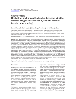 Elasticity of healthy Achilles tendon decreases with the increase of