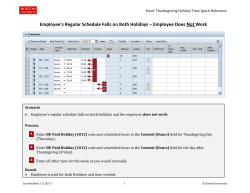 Entering Thanksgiving Holiday Weekend