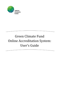 OAS User`s Guide - Green Climate Fund