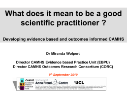 Evidence Based and Outcome Informed Practice