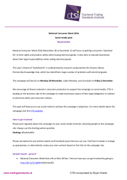 National Consumer Week 2016 - Trading Standards Institute