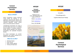 Cognitive Behavioural Therapy - Connect Psychological Services