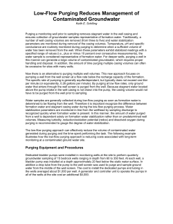 Low-Flow Purging Reduces Management of Contaminated