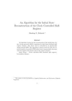 An Algorithm for the Initial State Reconstruction of the Clock