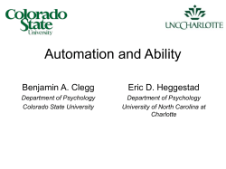 Automation and Ability - Department of Psychology and Neuroscience