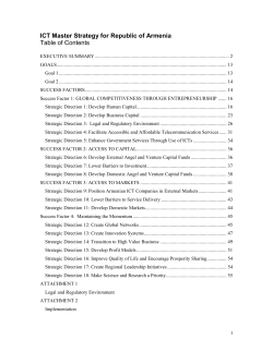 IT Master Plan for Republic of Armenia