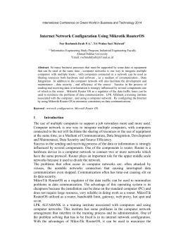 Internet Network Configuration Using Mikrotik RouterOS