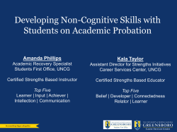 Developing Non-cognitive Skills with Students on