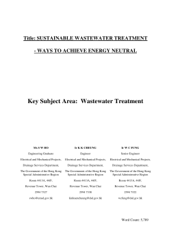 Sustainable Wastewater Treatment
