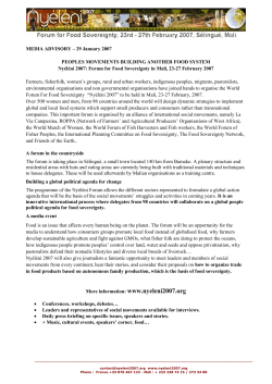 MEDIA ADVISORY 29 January