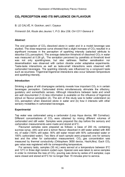 CO2 PERCEPTION AND ITS INFLUENCE ON FLAVOUR