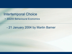 A review of intertemporal choice