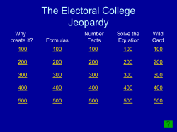 Electoral College Jeopardy