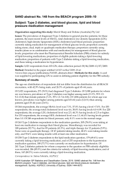 No 148 : Type 2 diabetes, and blood glucose, lipid and blood