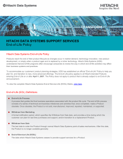 Hitachi Data Systems End of Service Life Matrix