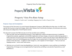 Property Vista Pro-Rate Setup