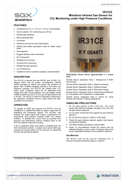 IR31CE Miniature Infrared Gas Sensor for CO2 Monitoring under