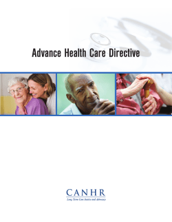 Advance Health Care Directive - California Advocates for Nursing