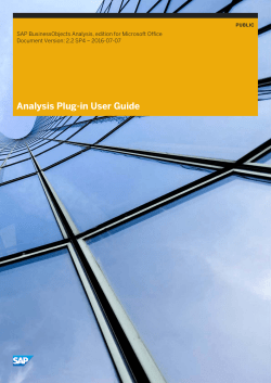 Analysis Plug-in User Guide