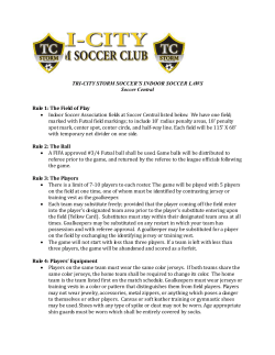 TRI-CITY STORM SOCCER`S INDOOR SOCCER LAWS Soccer