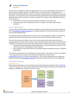 Educator Preparation Review Overview Domain Worksheets