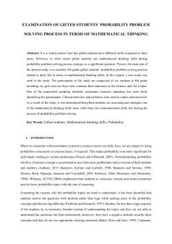 examination of gifted students` probability problem solving process