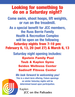 Sat Night Open - Kaplen JCC on the Palisades