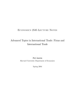 Economics 2535 Lecture Notes Advanced Topics in International
