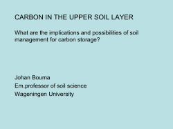 CARBON IN THE UPPER SOIL LAYER What are the implications