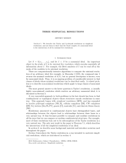 THREE SIMPLICIAL RESOLUTIONS 1. Introduction Let S = k[x 1