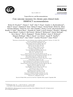 Core outcome measures for chronic pain clinical trials: IMMPACT