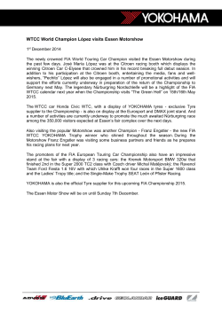Press Release 2014-12-01 WTCC World Champion L&oacute;pez visits