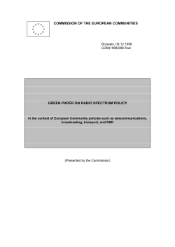 Green Paper on Radio Spectrum Policy, 9 December 1998