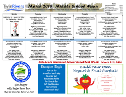 March 2016 Middle School Menu - Twin Rivers Unified School District