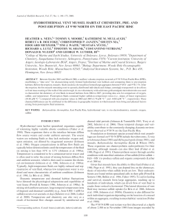 hydrothermal vent mussel habitat chemistry, pre