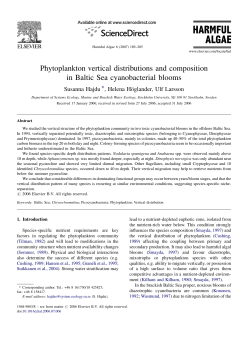 Phytoplankton vertical distributions and composition in Baltic Sea