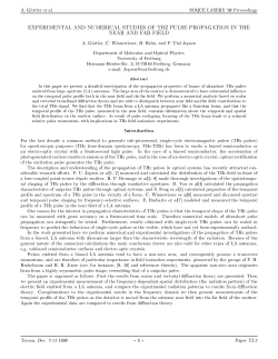 experimental and numerical studies of thz pulse propagation in the