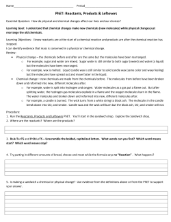 PhET Reactants Products and Leftovers