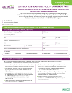 LEMTRADA REMS HEALTHCARE FACILITY ENROLLMENT FORM