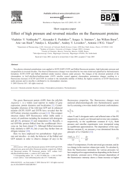 Effect of high pressure and reversed micelles on the fluorescent