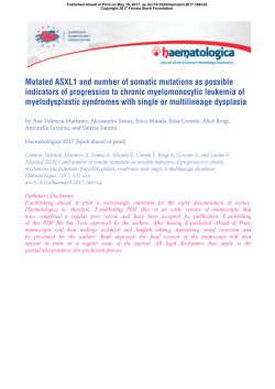 Mutated ASXL1 and number of somatic mutations as possible
