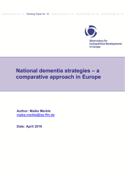 National dementia strategies – a comparative approach in Europe