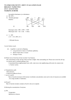 NYATIKE SUB-COUNTY JOINT EVALUATION EXAM BIOLOGY