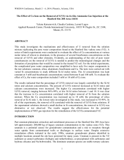 The Effect of Ca Ions on the Removal of U(VI) via In