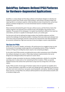 QuickPlay: Software-Defined FPGA Platforms for